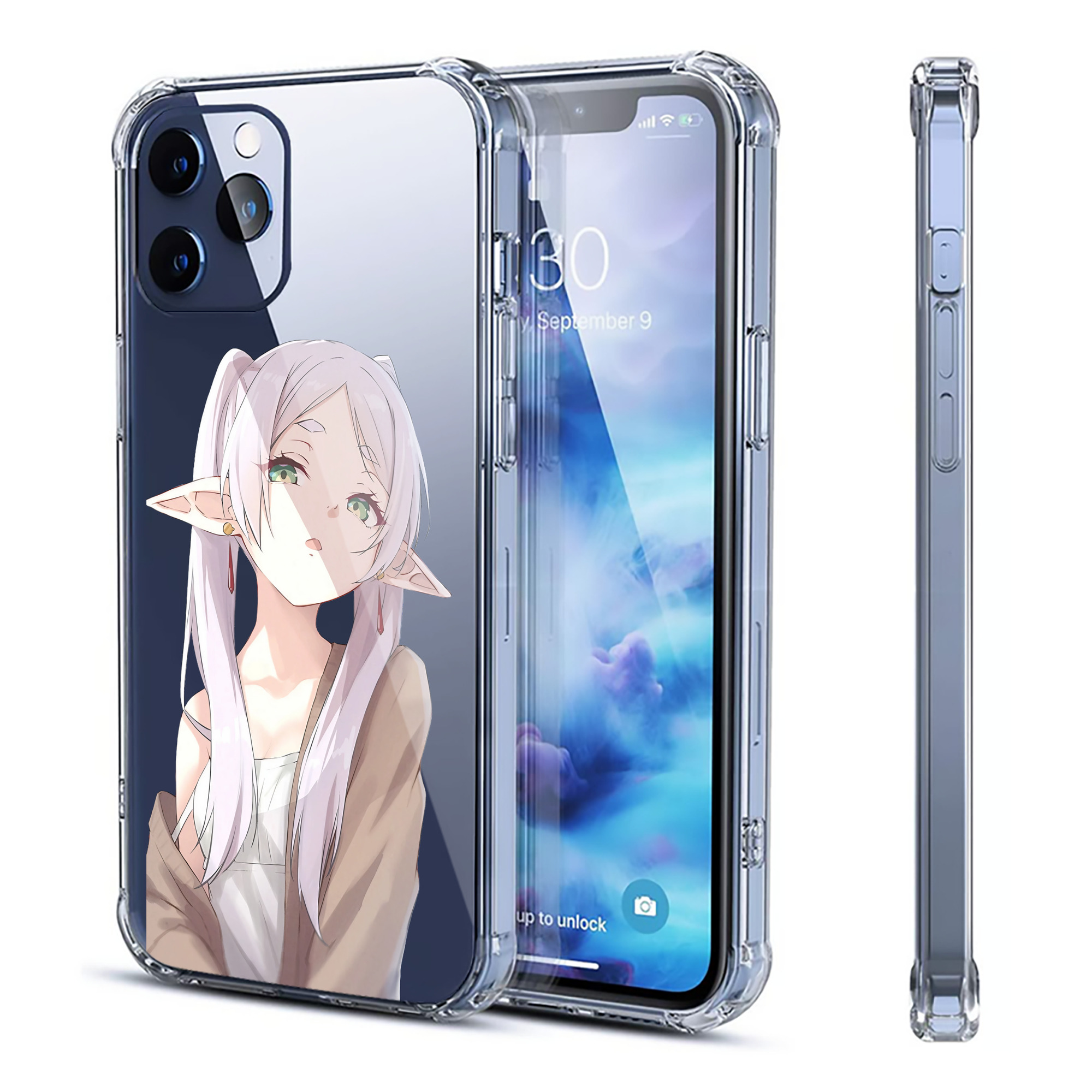 （画像用） 葬送のフリーレン Frieren 【iPhone 12シリーズ対応】透明スマホケース（クリアソフトケース）